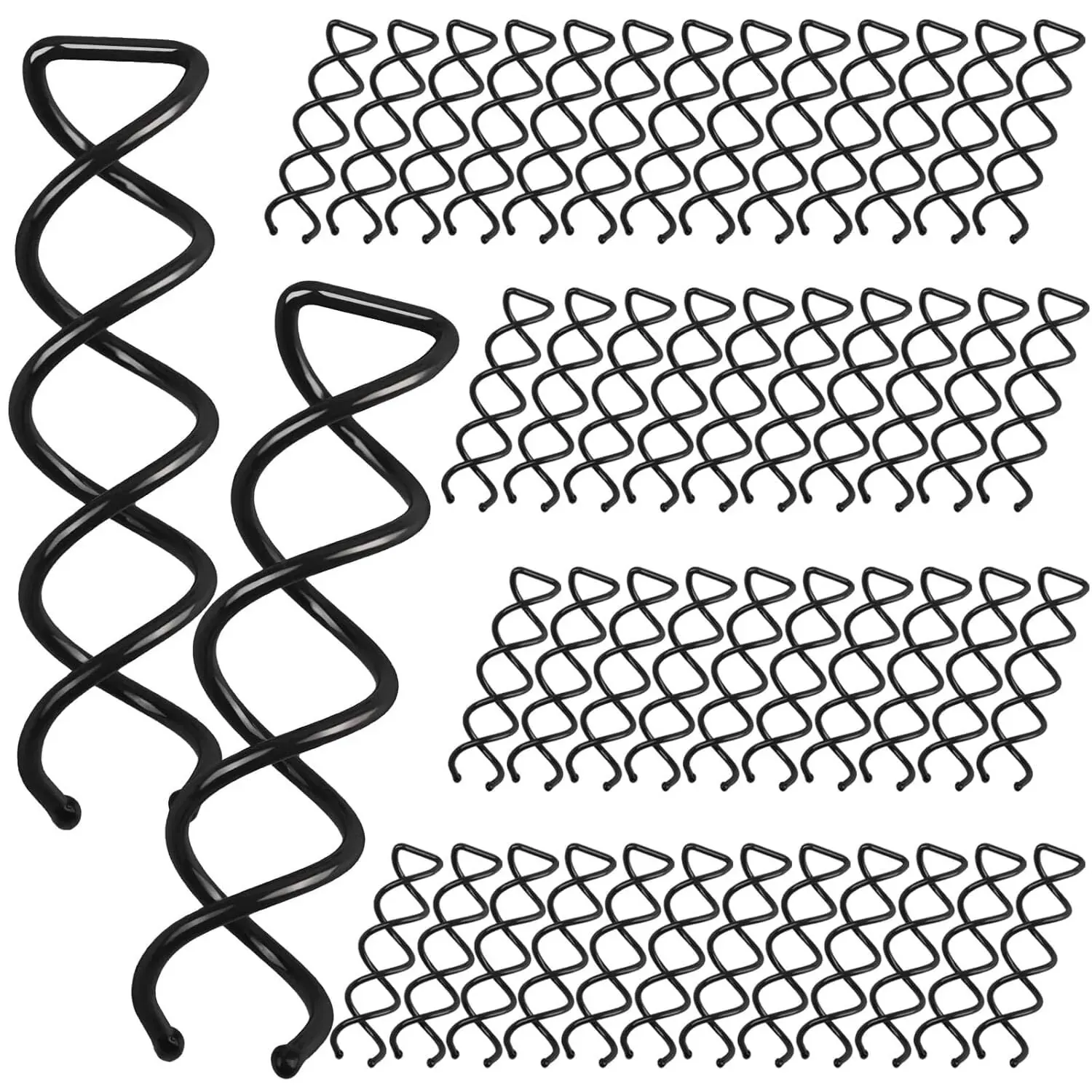 50-Piece Black Spiral Hair Pin Set (3-Pack)